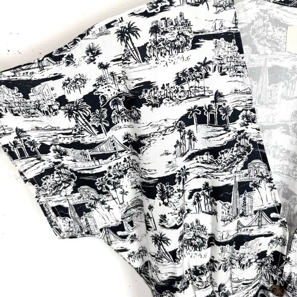 Marine Layer Camilla Dress Mini Button Front Lyocell Black White Foliage Small - Picture 10 of 14